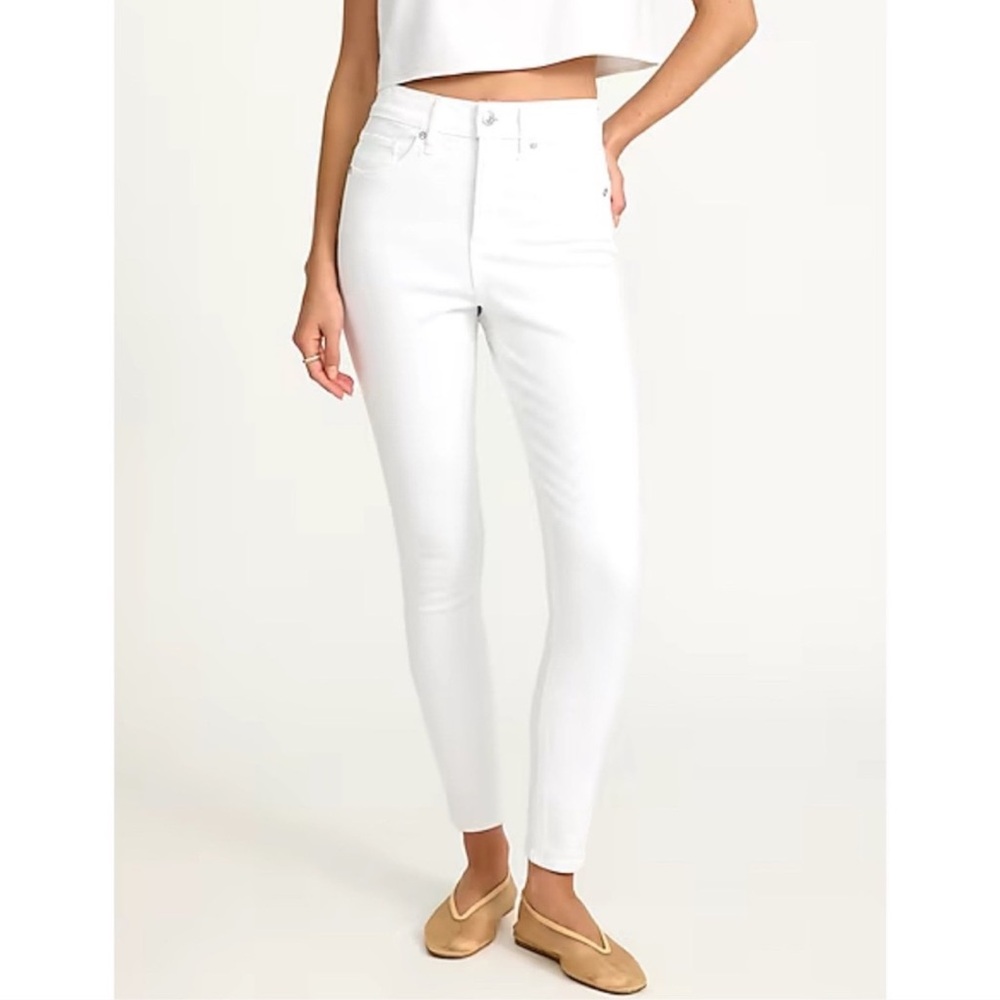 Express White Denim Skinny High Rise Jeans